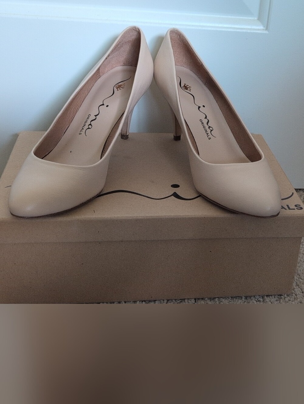 Nina Beige Pointed Toe Stiletto Pumps